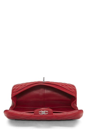 Chanel,  Red Quilted Lambskin New Classic Double Flap Jumbo, Red