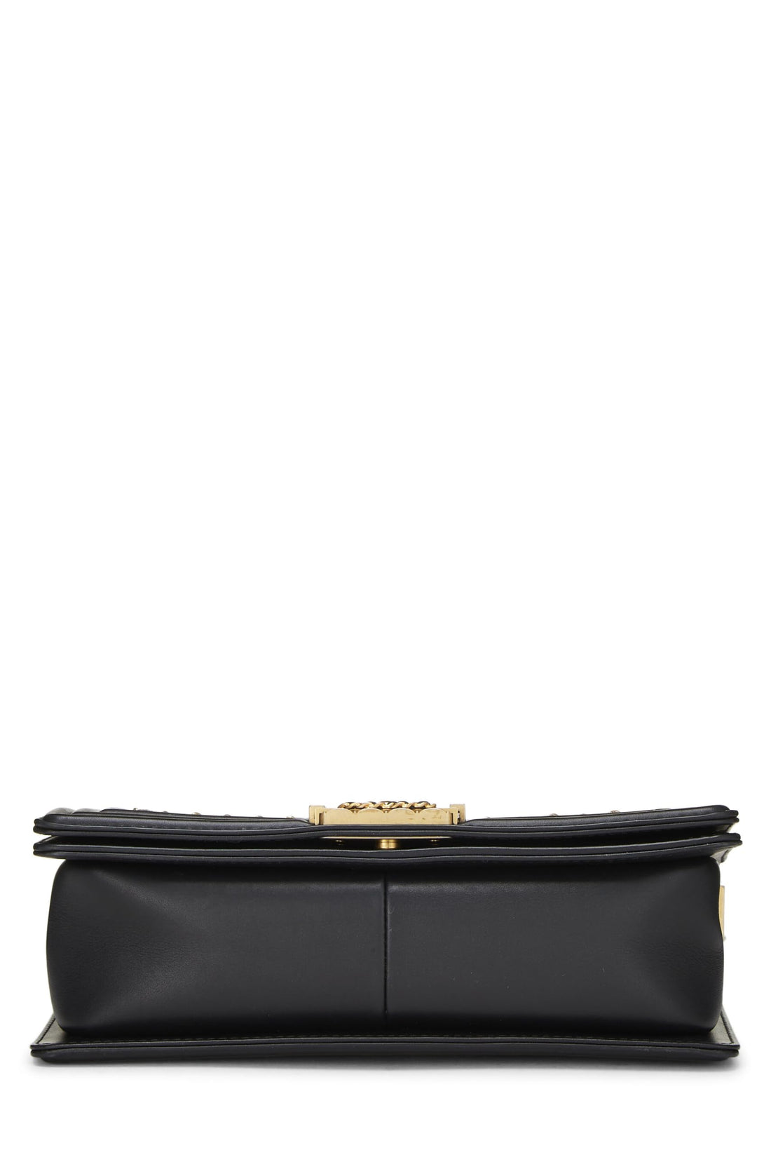 Chanel,  Black Quilted Lambskin Chain Around Boy Bag Medium, Black