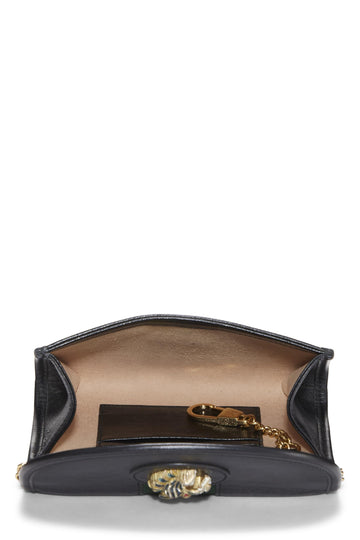 Gucci,  Black Leather Web Rajah Shoulder Bag Mini, Black