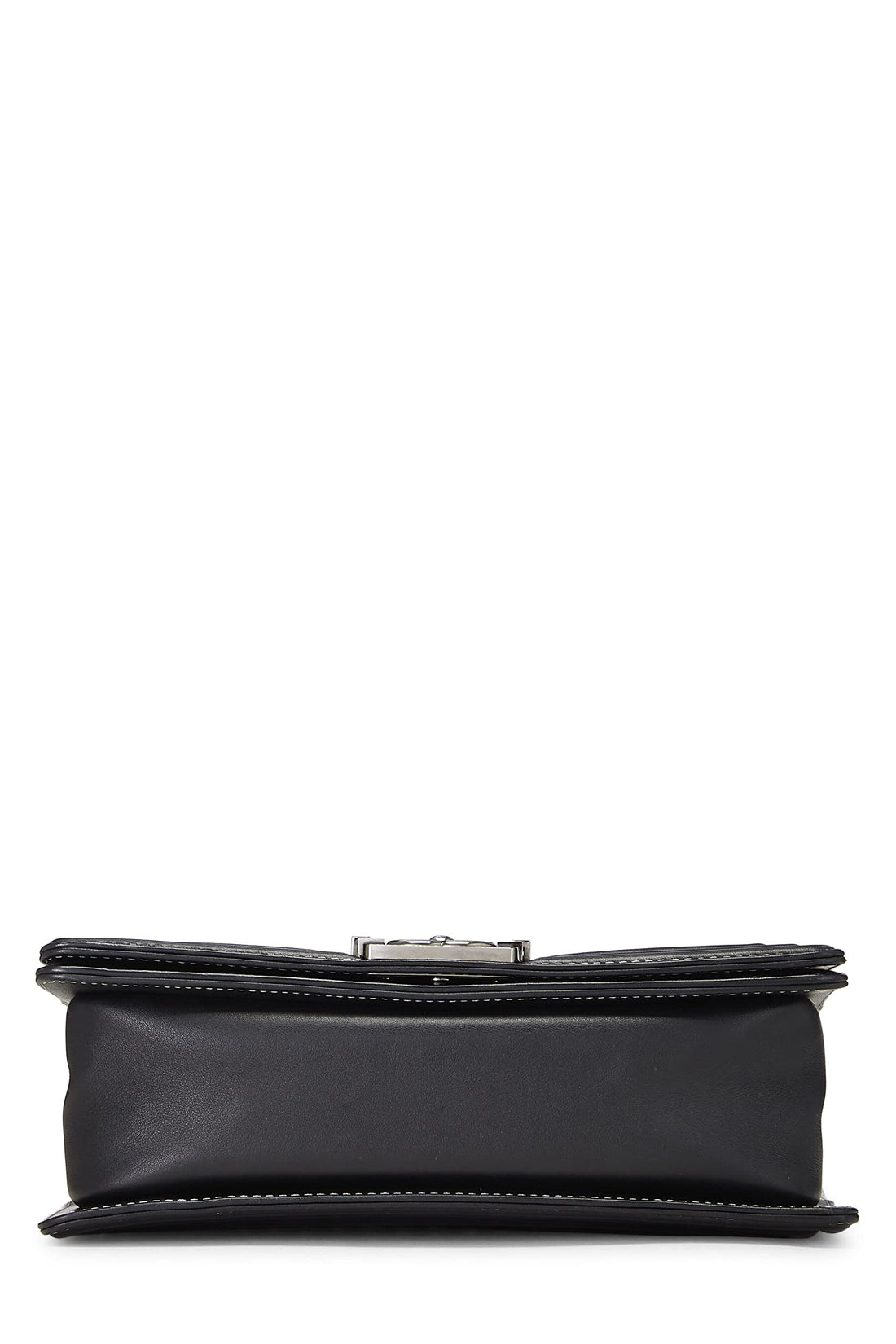 Chanel,  Black & Metallic Silver Bi-Color Calfskin Boy Bag Medium, Multi
