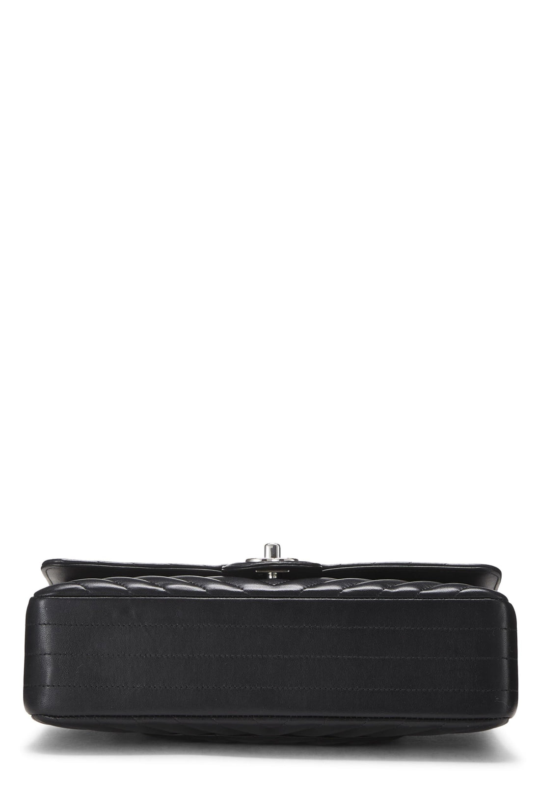 Chanel,  Black Chevron Lambskin Classic Double Flap Medium, Black