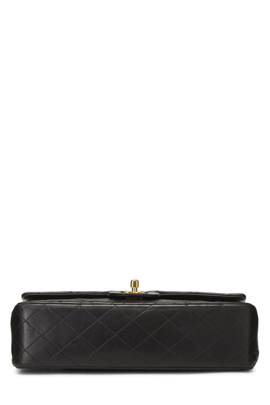 Chanel,  Black Quilted Lambskin Classic Double Flap Medium, Black