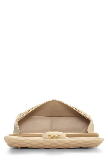 Chanel,  Beige Quilted Lambskin New Classic Double Flap Jumbo, Beige