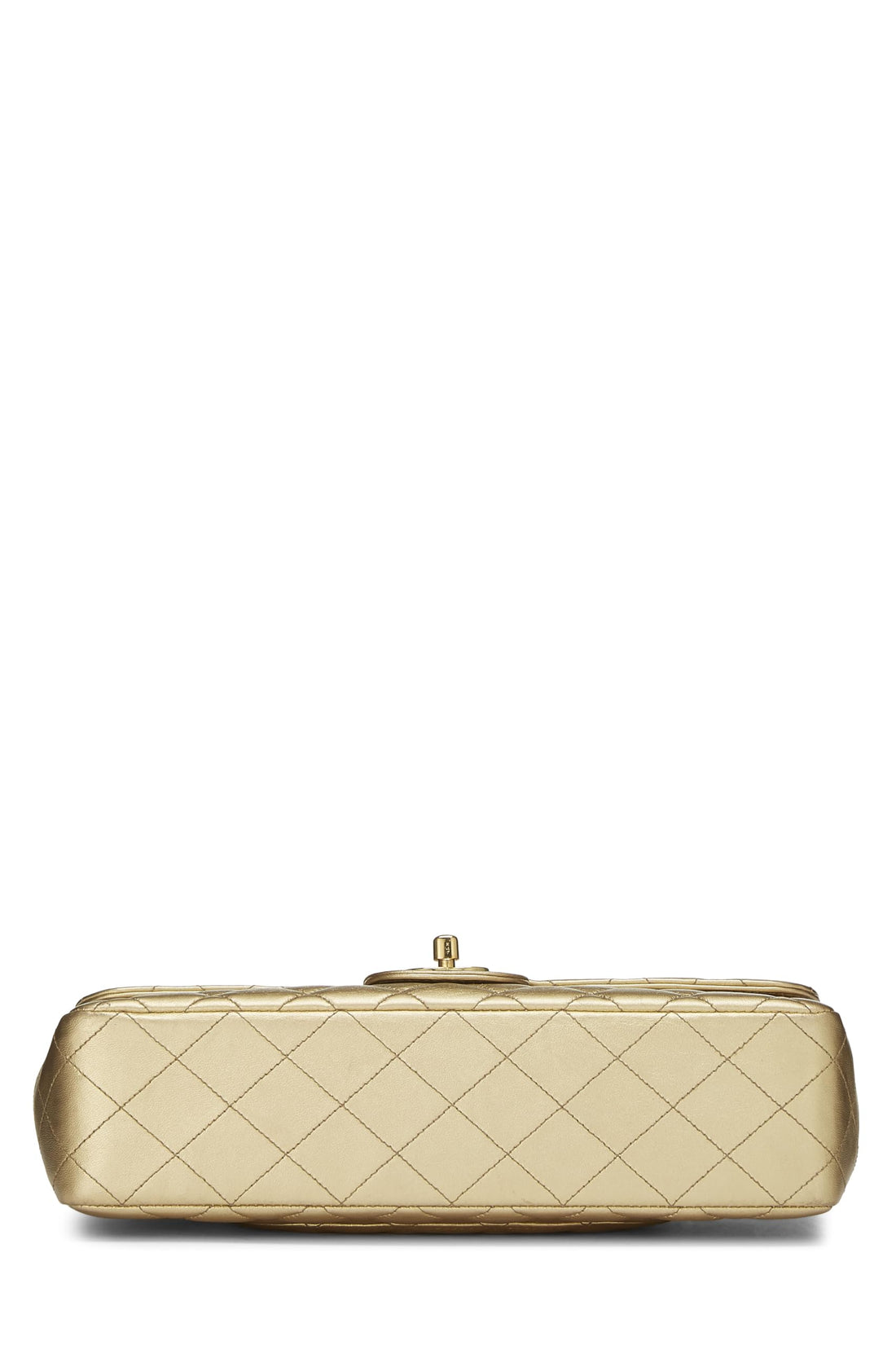 Chanel,  Metallic Gold Quilted Lambskin Kelly Flap Medium, Gold