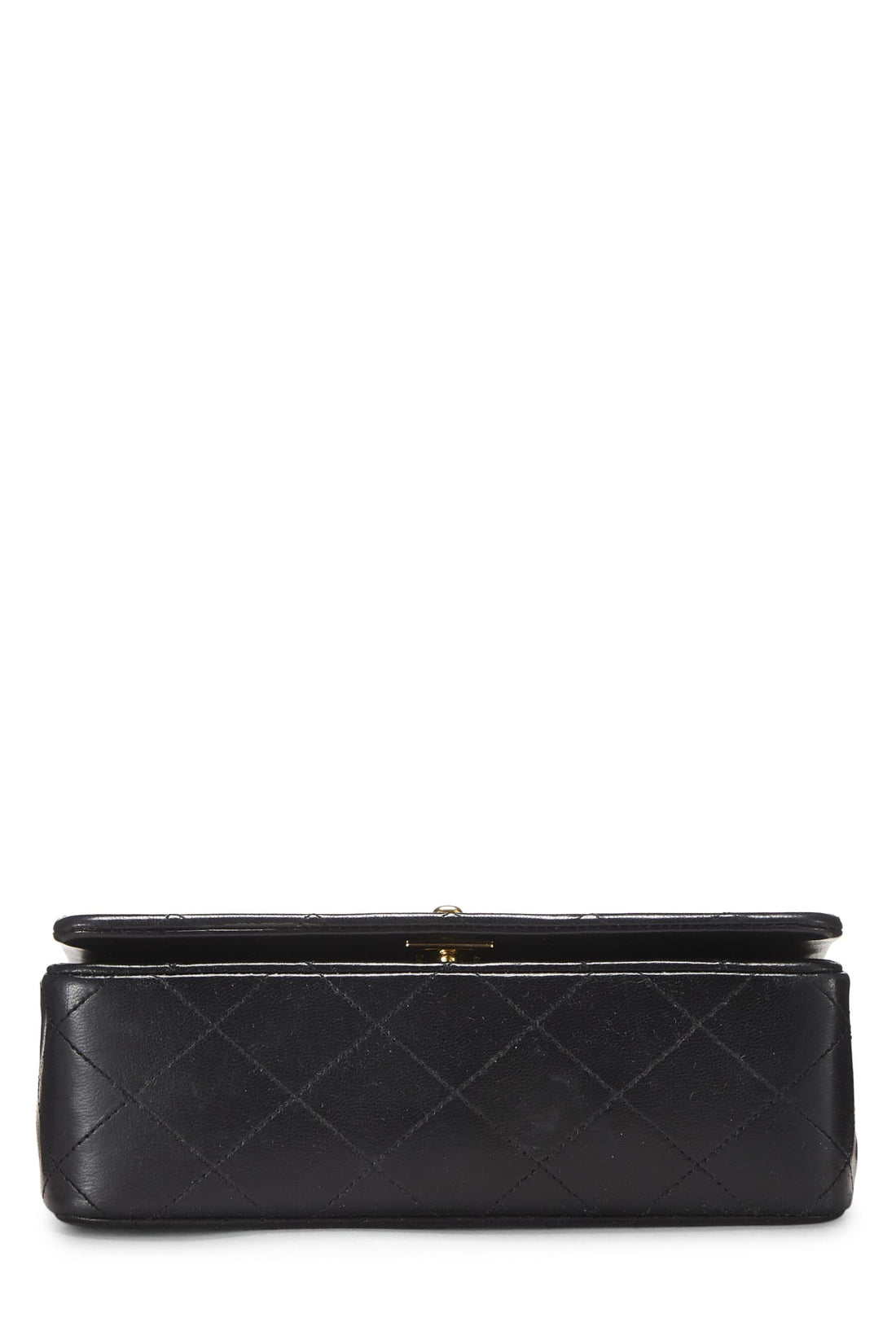 Chanel,  Black Quilted Lambskin Full Flap Mini, Black