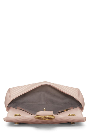 Gucci,  Pink Leather GG Marmont Shoulder Bag Small, Pink