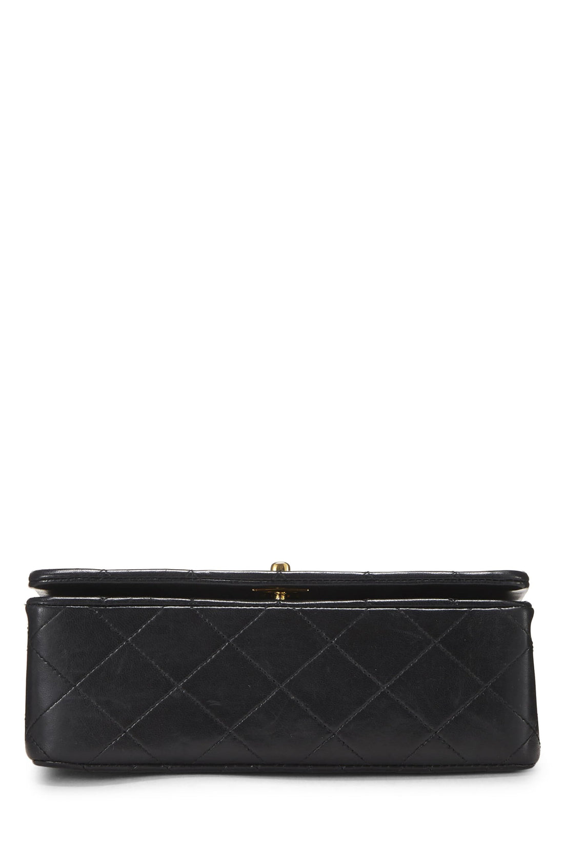 Chanel,  Black Quilted Lambskin Full Flap Mini, Black