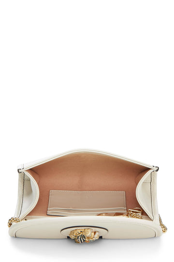 Gucci,  White Leather Web Rajah Shoulder Bag Mini, White