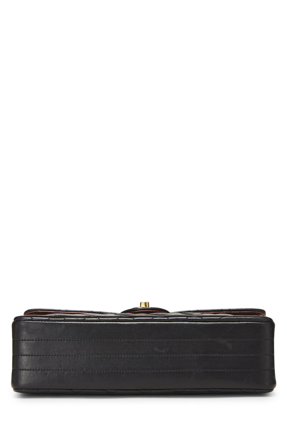 Chanel,  Black Quilted Lambskin Circle Lock Half Flap, Black