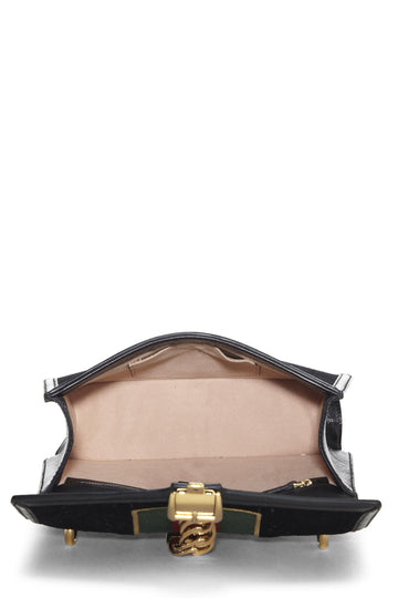 Gucci,  Black Velvet Sylvie Shoulder Bag, Black