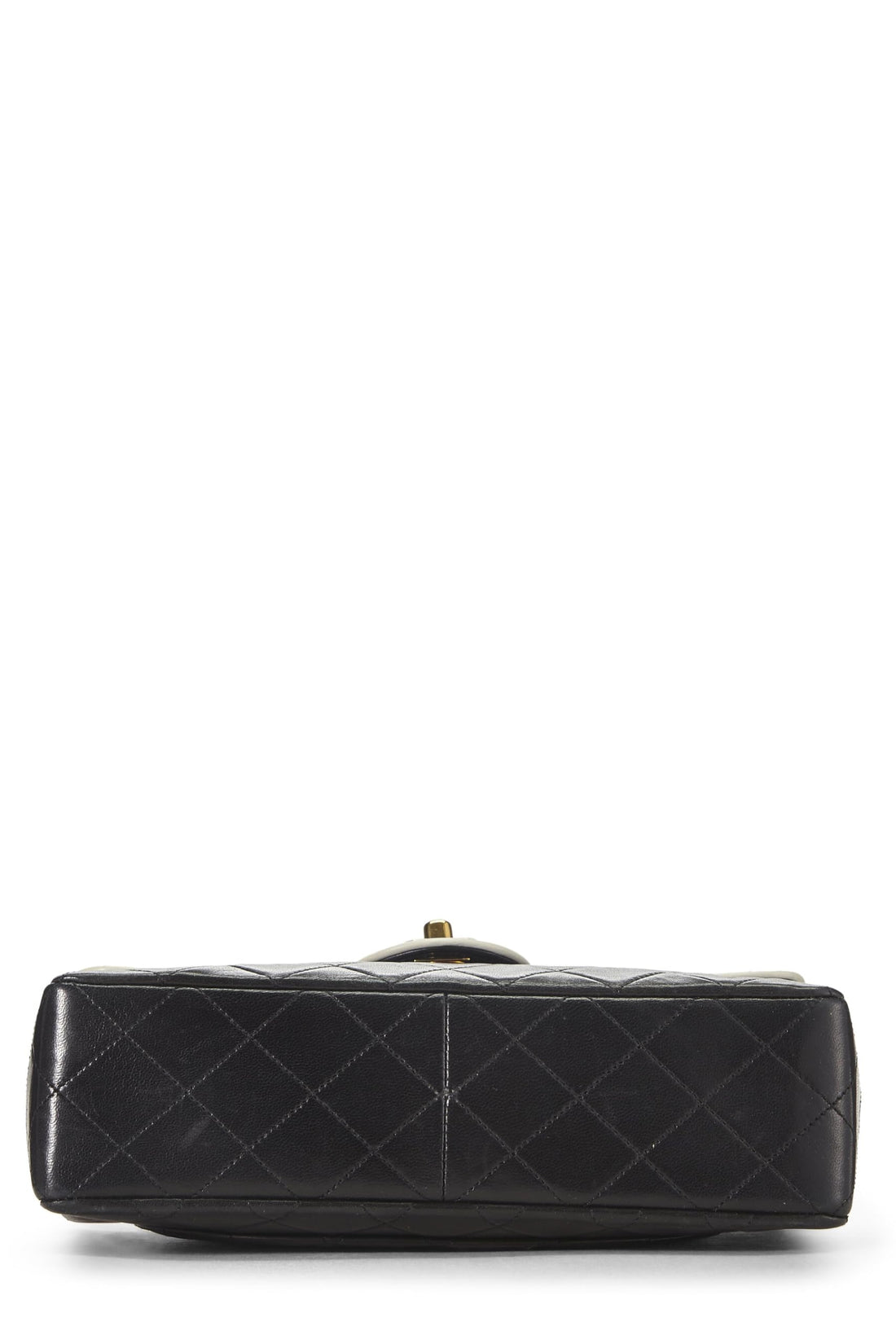 Chanel,  Black Quilted Lambskin Half Flap Small, Black
