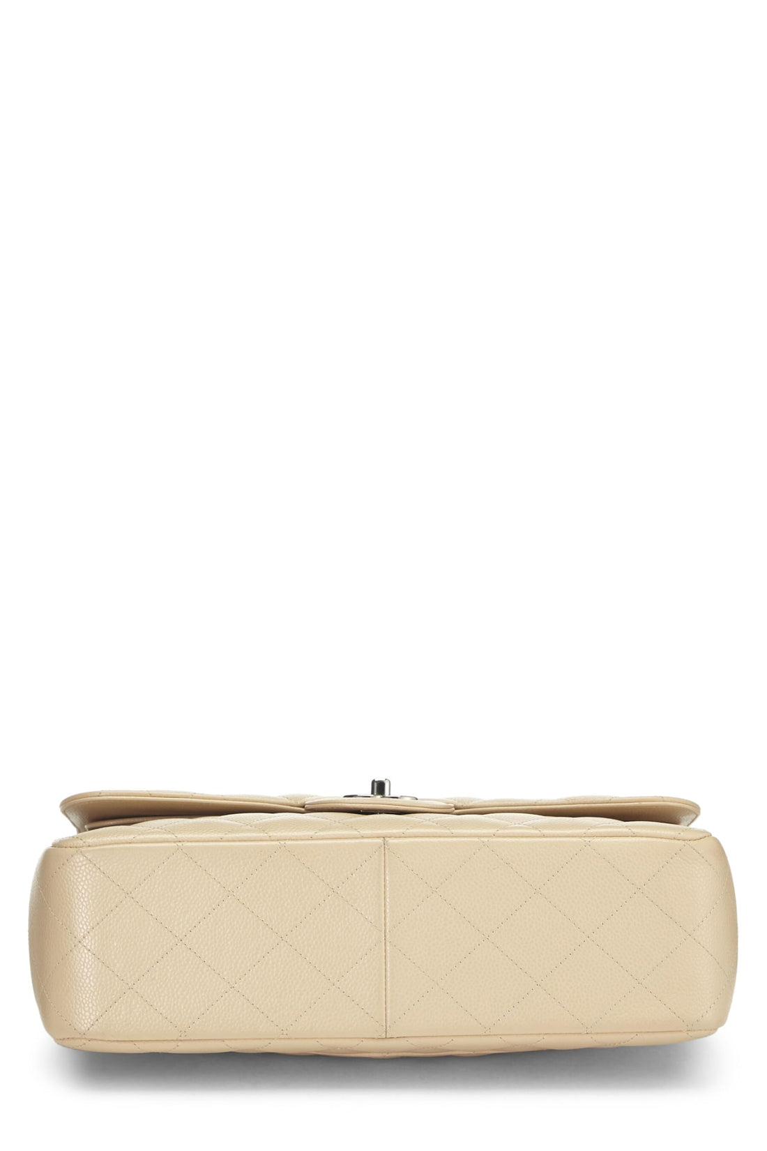 Chanel,  Beige Quilted Caviar New Classic Flap Jumbo, Beige