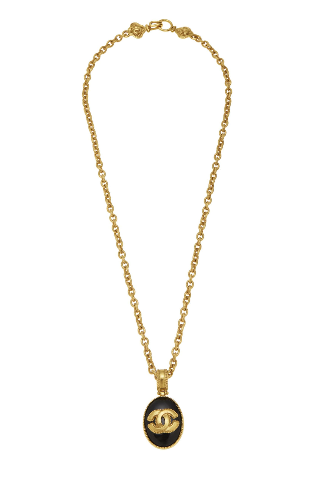 Chanel,  Gold & Black Enamel 'CC' Necklace, Black