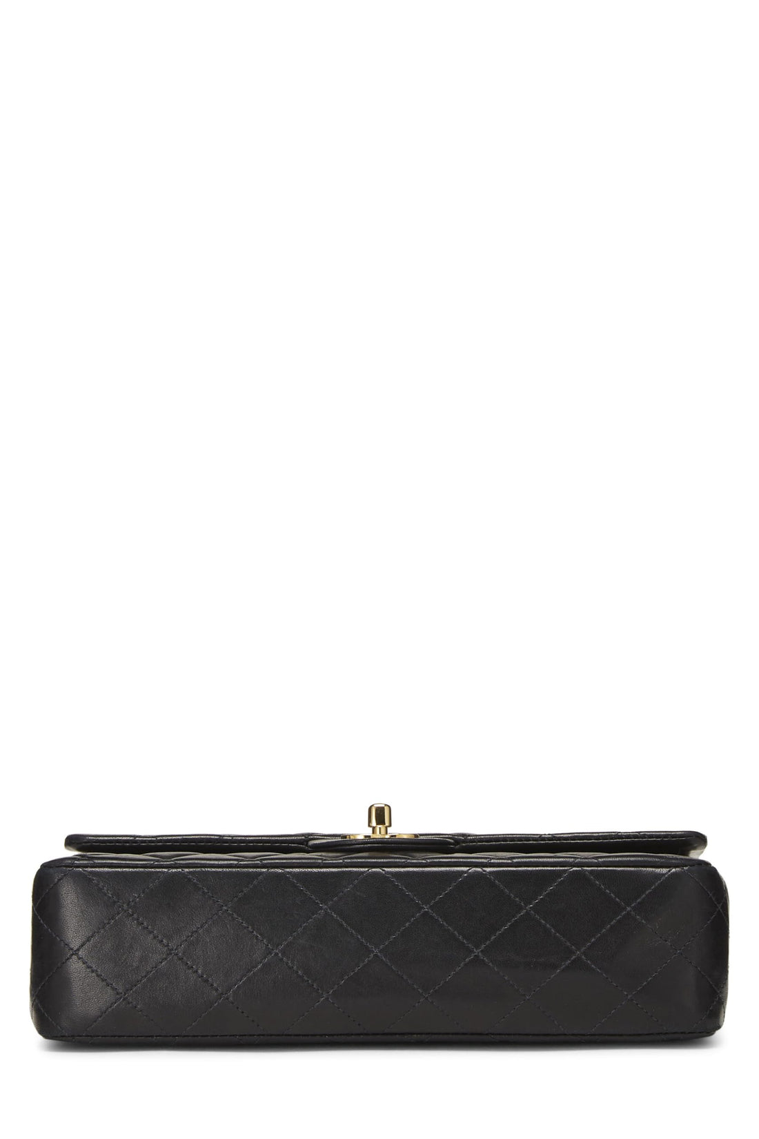 Chanel,  Black Quilted Lambskin Classic Double Flap Medium, Black