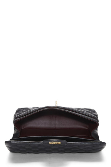 Chanel,  Black Quilted Lambskin New Classic Double Flap Jumbo, Black