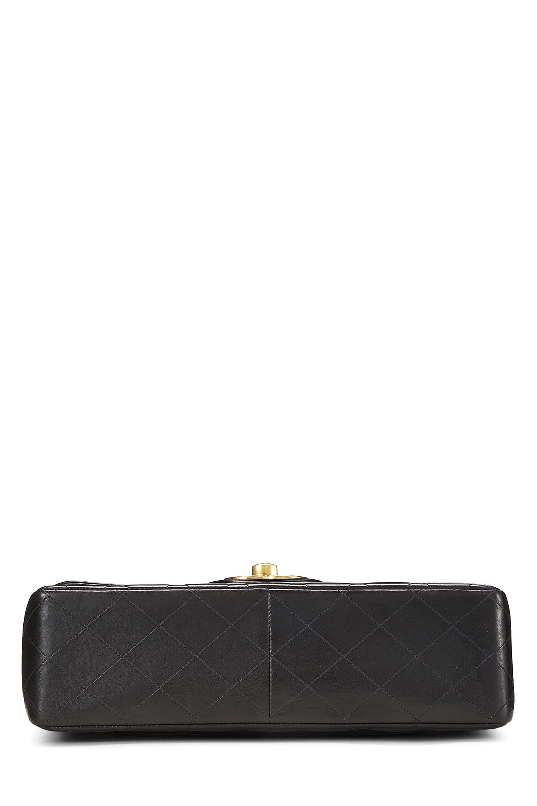 Chanel,  Black Quilted Lambskin Half Flap Jumbo, Black