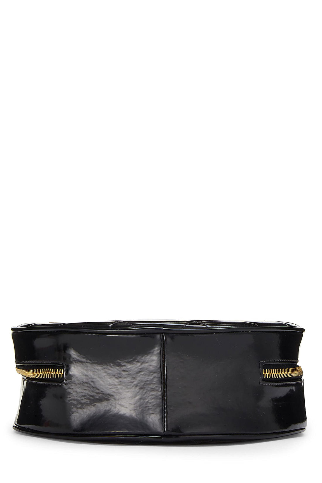 Chanel,  Black Quilted Patent Leather Round 'CC' Bag, Black