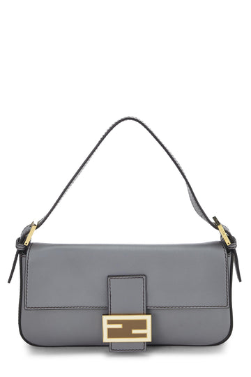 Fendi,  Grey Leather Baguette, Grey