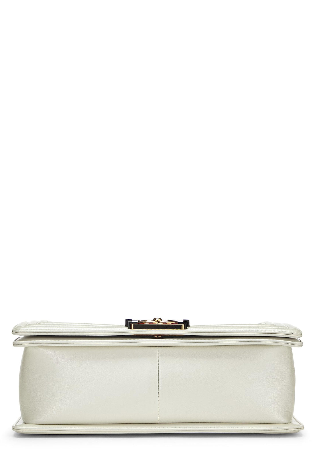 Chanel,  White Cube Embossed Leather Boy Bag Medium, White
