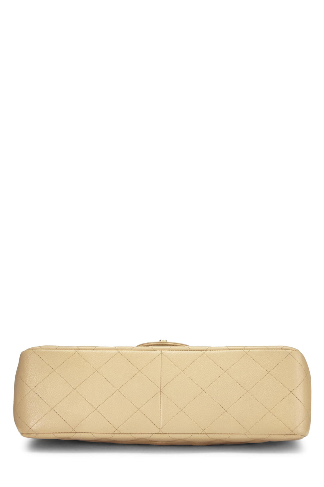 Chanel,  Beige Quilted Caviar New Classic Double Flap Jumbo, Beige