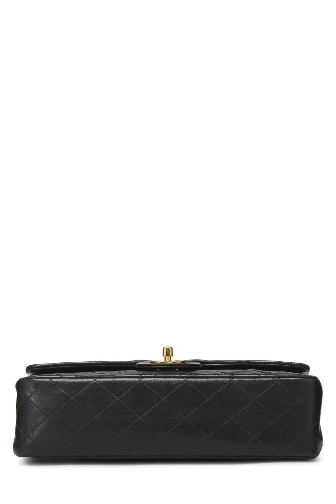 Chanel,  Black Quilted Lambskin Classic Double Flap Medium, Black