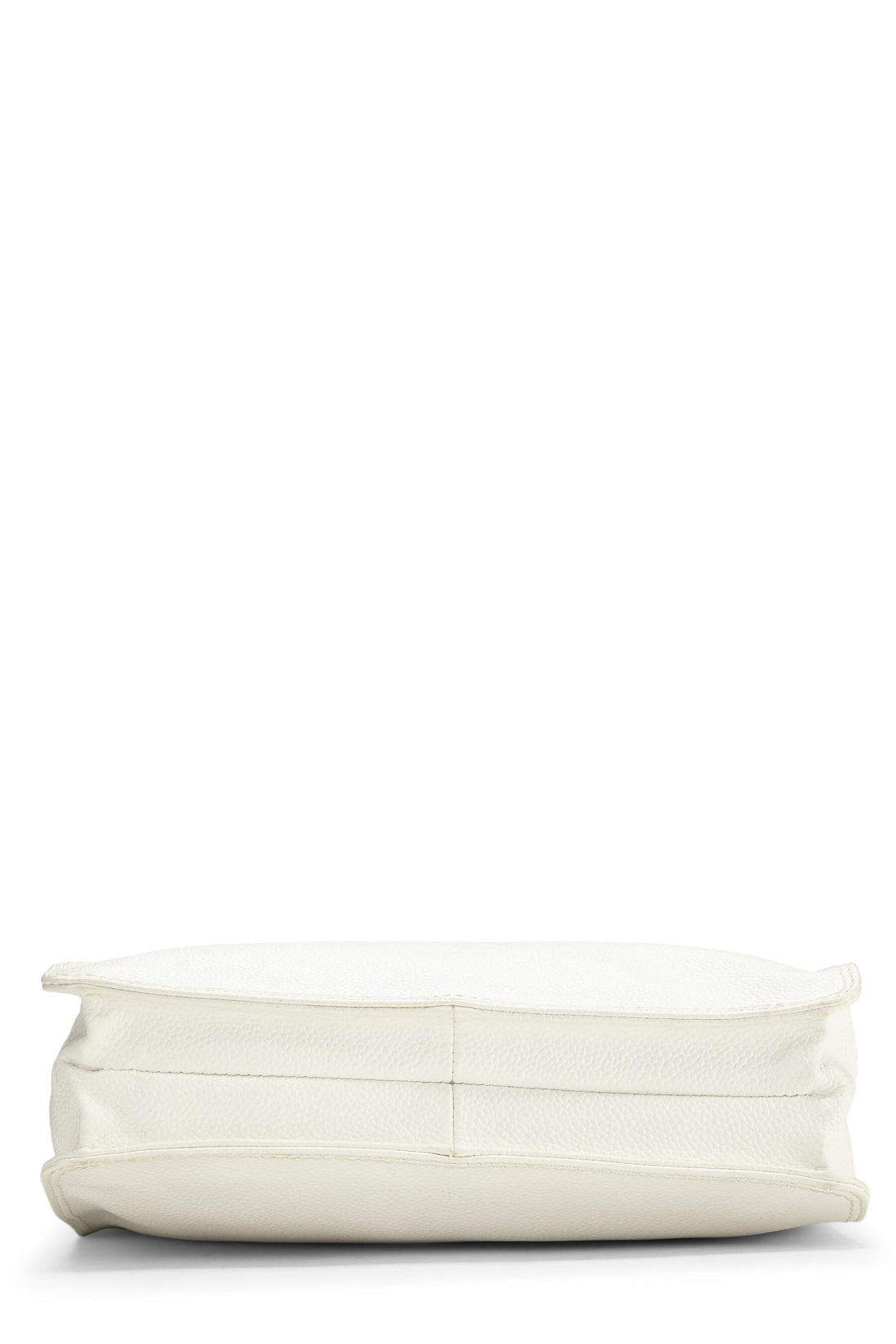 Chanel,  White Caviar Wooden Top Handle Bag, White