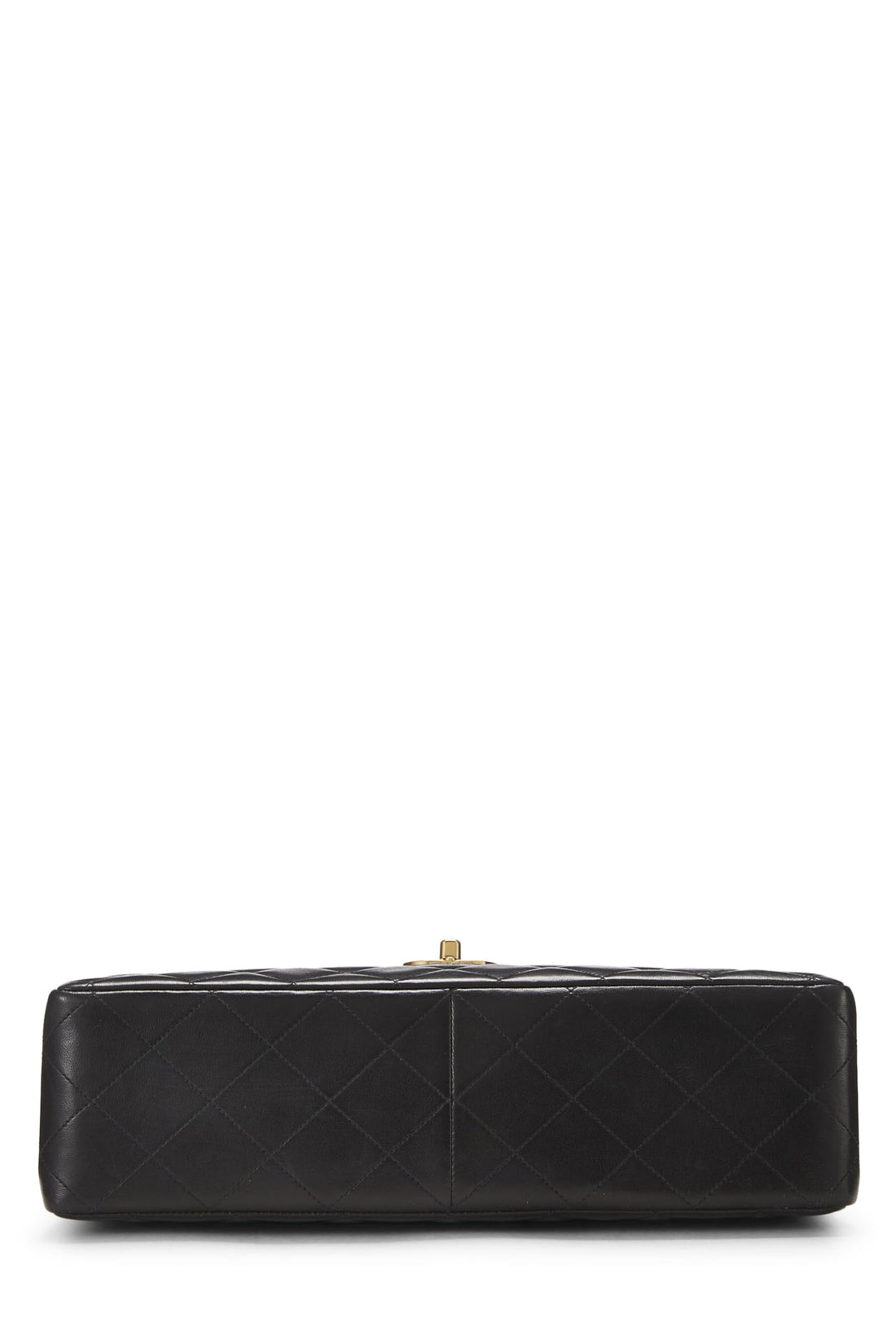 Chanel,  Black Quilted Lambskin Half Flap Jumbo, Black