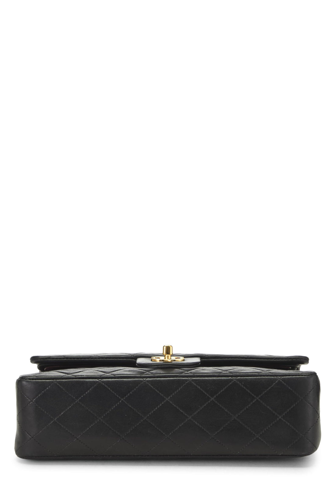 Chanel,  Black Quilted Lambskin Classic Double Flap Medium, Black