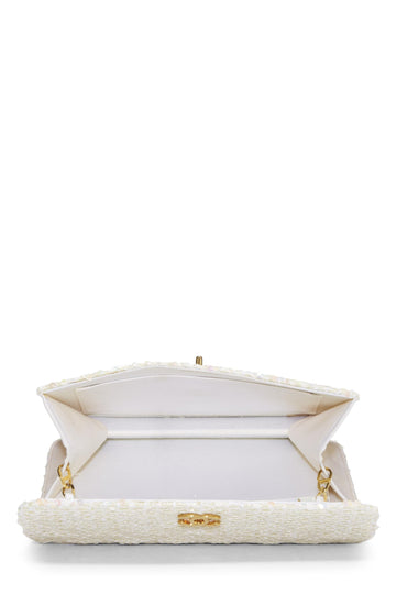 Chanel,  White Sequin Half Flap Medium, White