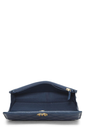 Chanel,  Blue Quilted Lambskin Infinity Wallet on Chain (WOC), Blue