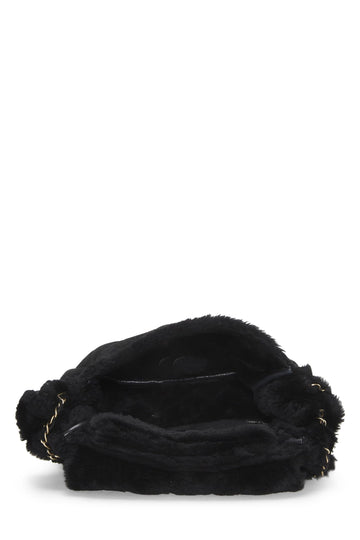 Chanel,  Black Shearling Shoulder Bag Small, Black