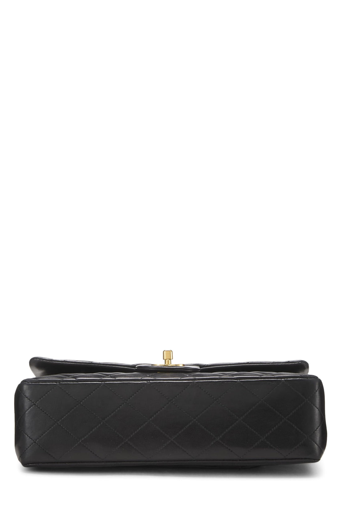 Chanel,  Black Quilted Lambskin Classic Double Flap Medium, Black