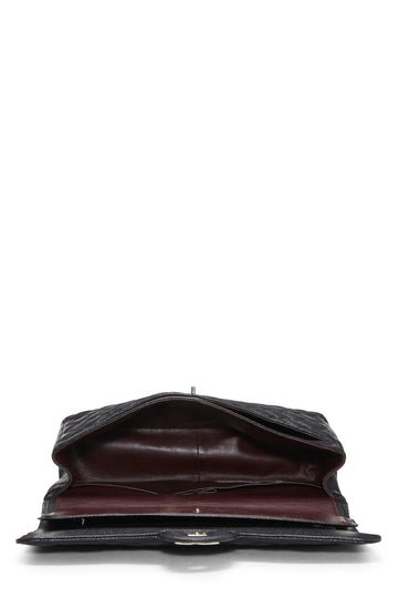 Chanel,  Black Quilted Caviar New Classic Double Flap Maxi, Black