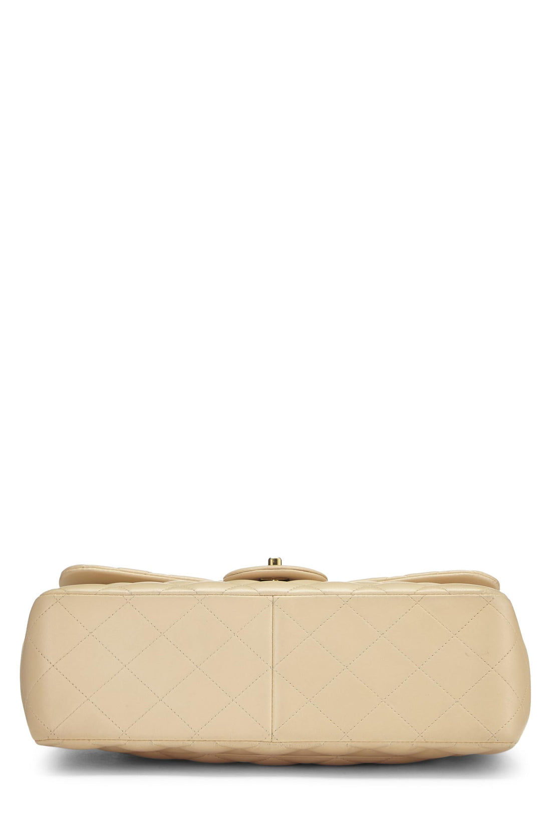Chanel,  Beige Quilted Lambskin New Classic Double Flap Jumbo, Beige
