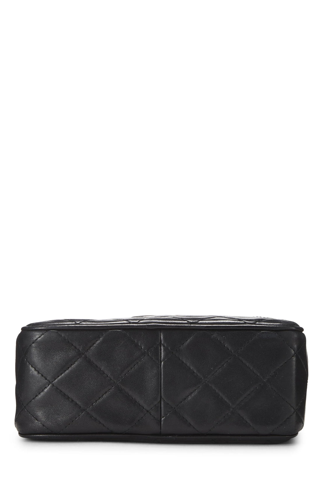 Chanel,  Black Lambskin Diamond CC Camera Bag Mini, Black