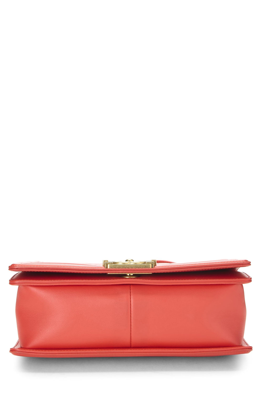 Chanel,  Orange Quilted Calfskin Boy Medium, Orange