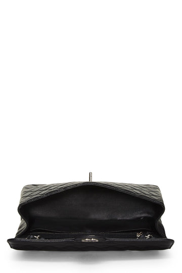 Chanel,  Black Quilted Caviar Half Flap Jumbo, Black