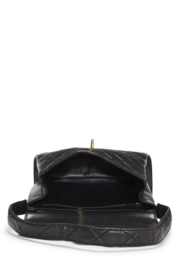 Chanel,  Black Quilted Lambskin Double Sided Flap Bag Tall, Black