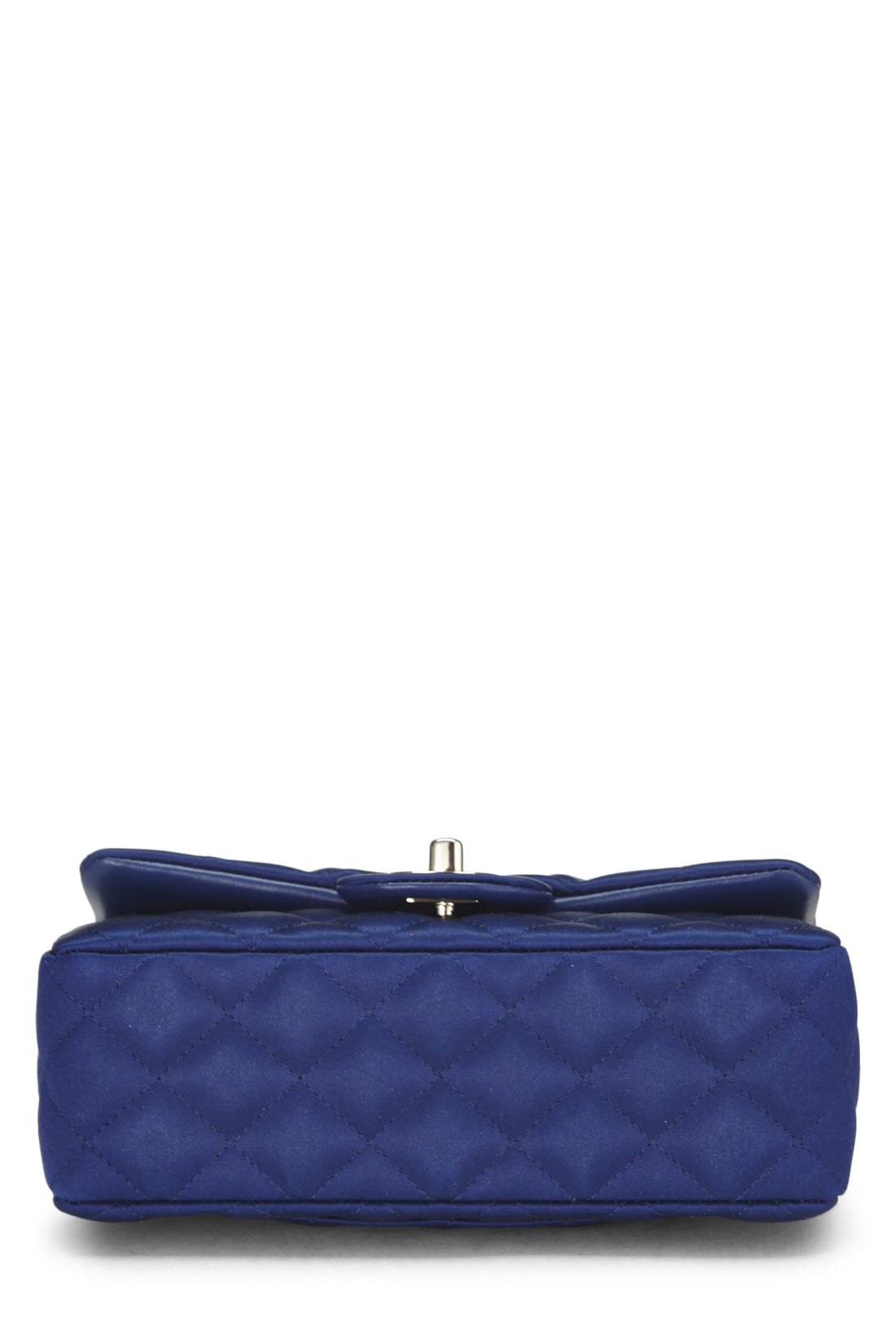 Chanel,  Navy Satin Rectangular Flap Small, Navy