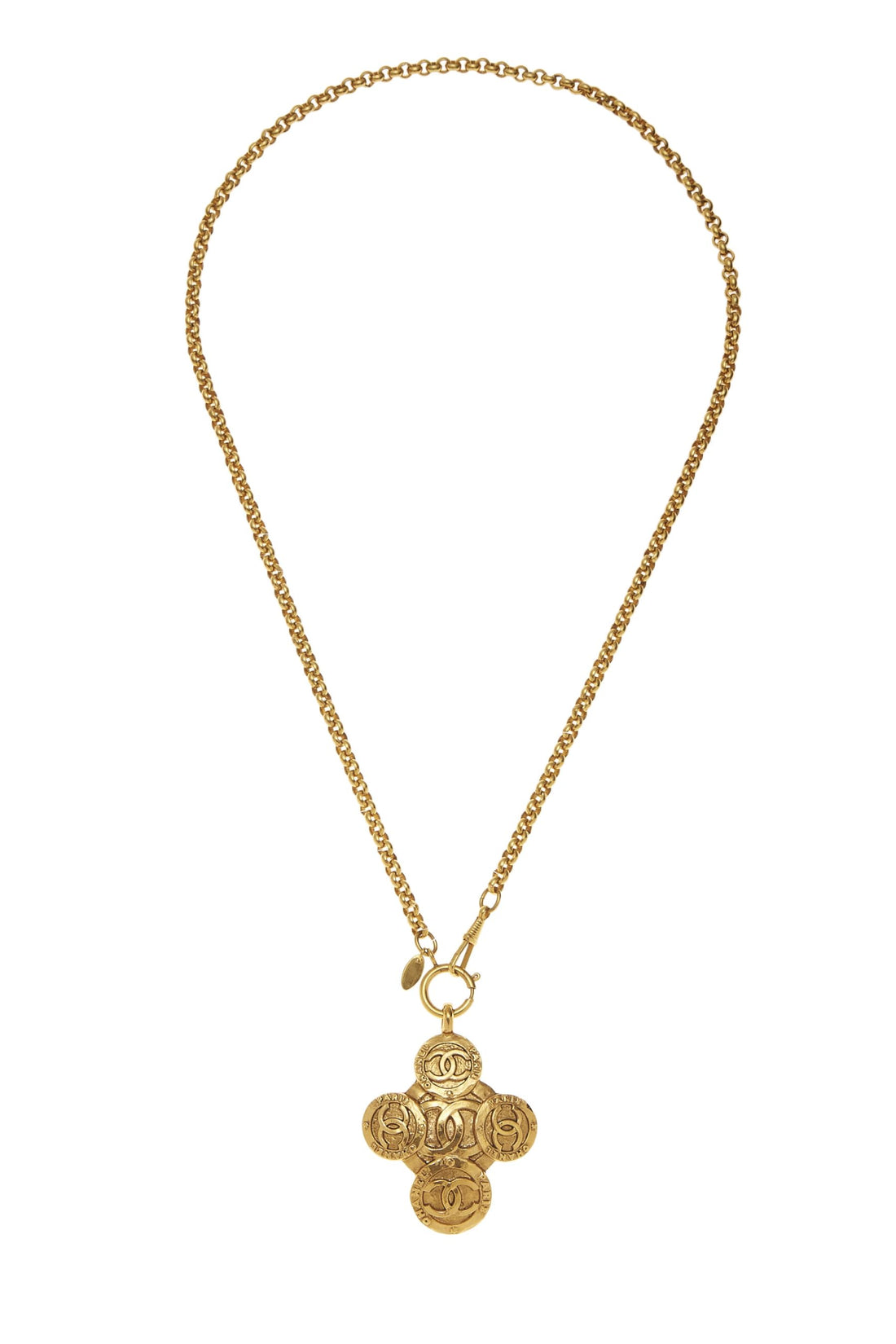 Chanel,  Gold 'CC' Cross Necklace, Gold