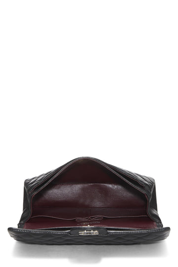 Chanel,  Black Quilted Lambskin Classic Double Flap Medium, Black