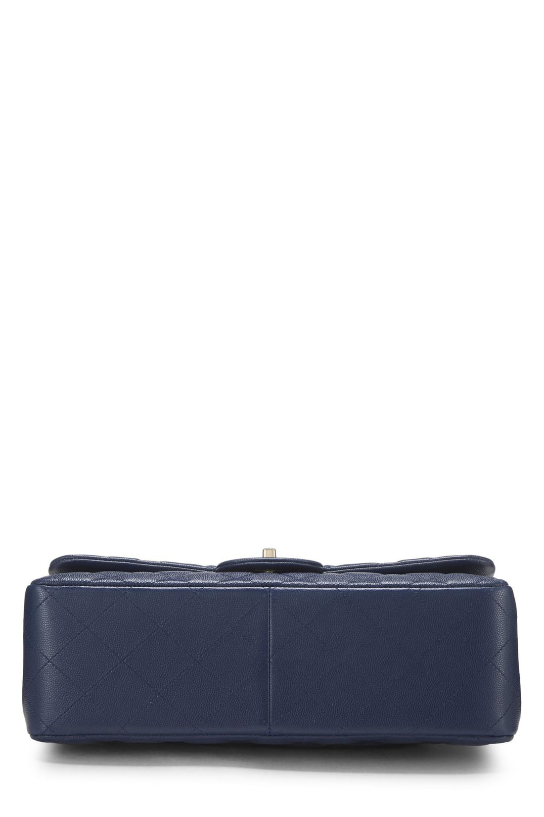 Chanel,  Navy Quilted Caviar New Classic Double Flap Jumbo, Navy