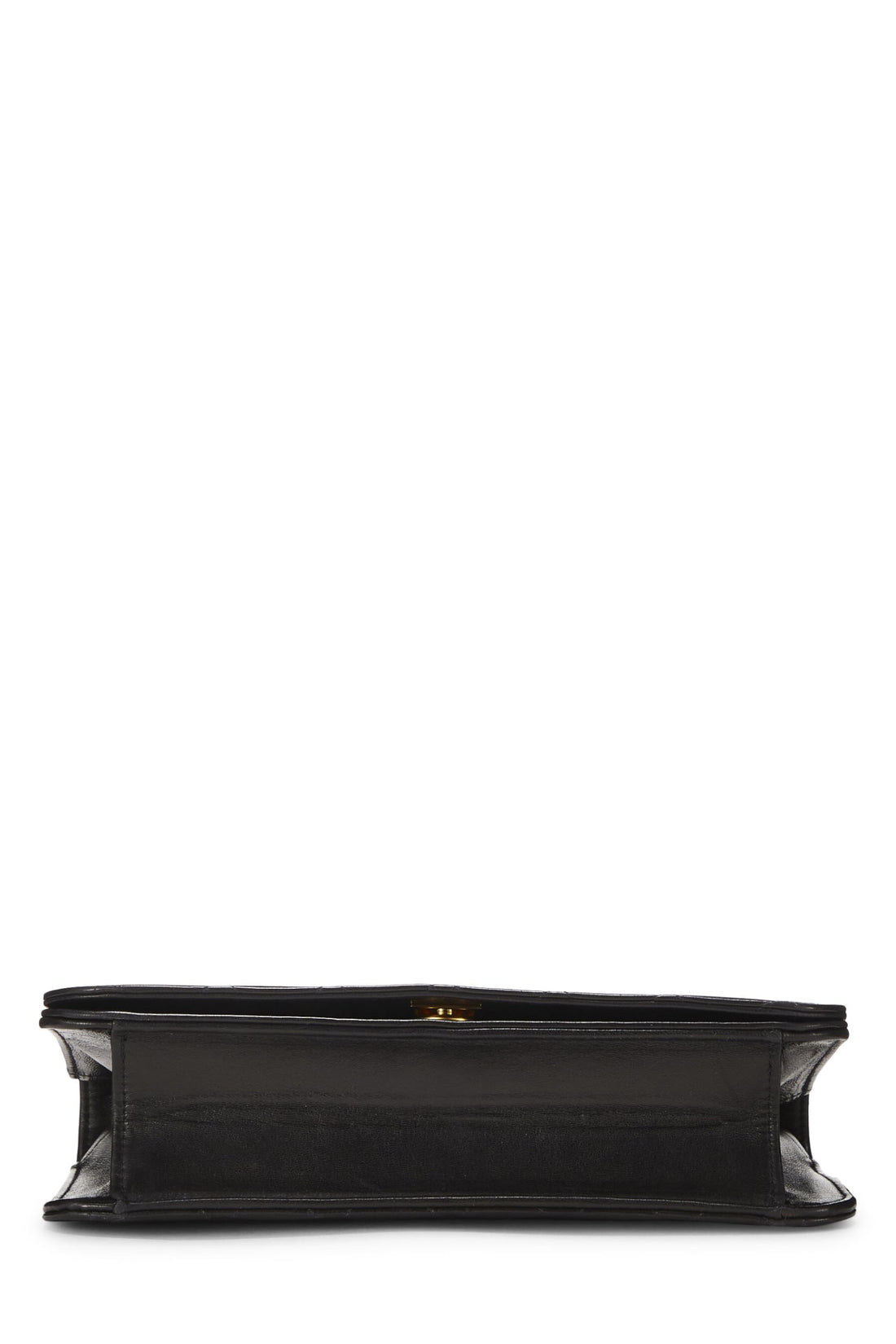 Chanel,  Black Quilted Lambskin Snap Full Flap Small, Black