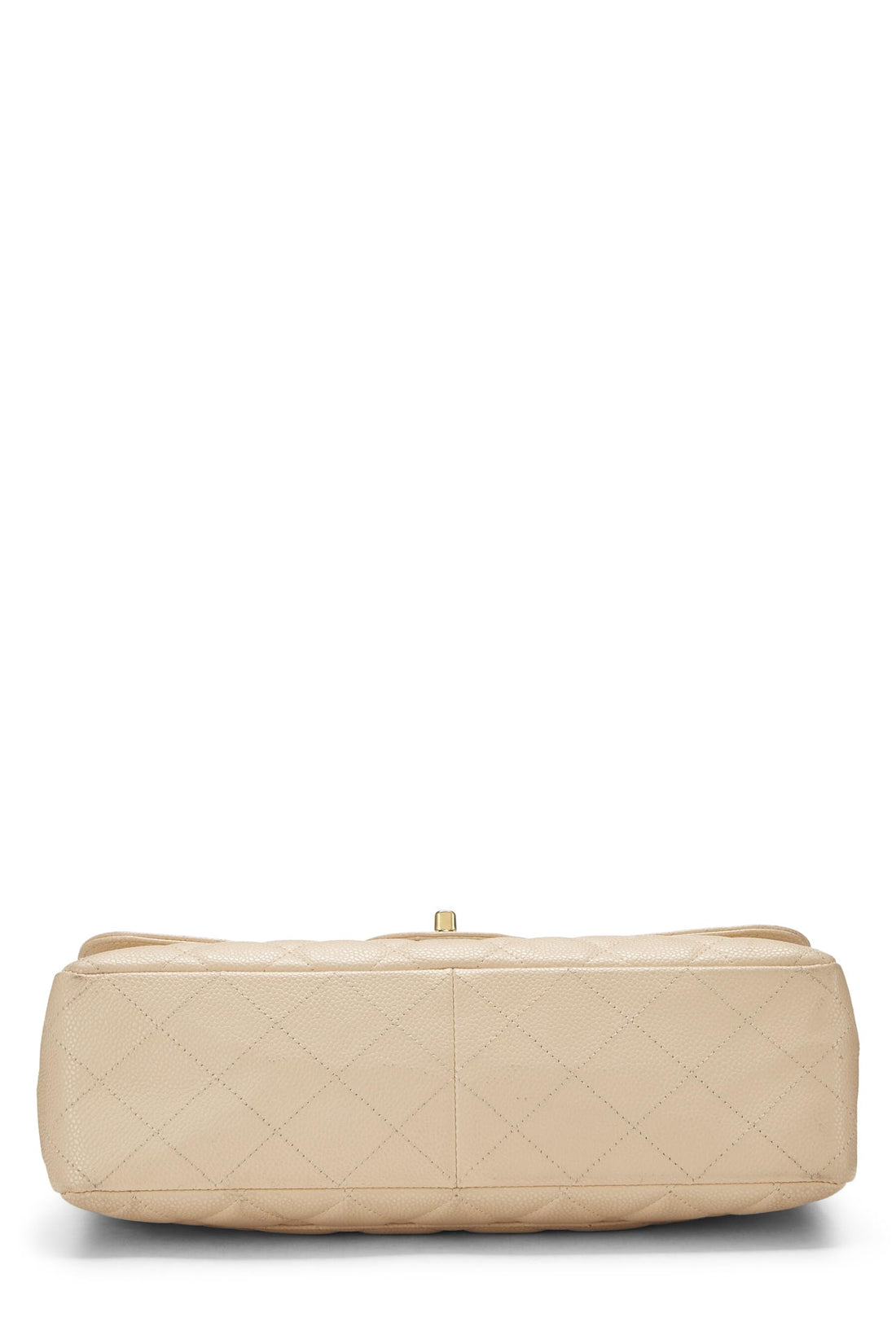 Chanel,  Beige Quilted Caviar New Classic Flap Jumbo, Beige