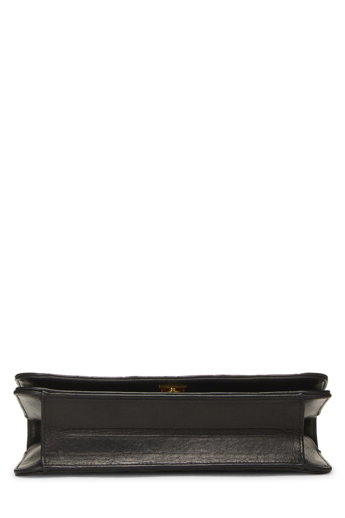 Chanel,  Black Quilted Lambskin Snap Full Flap Small, Black