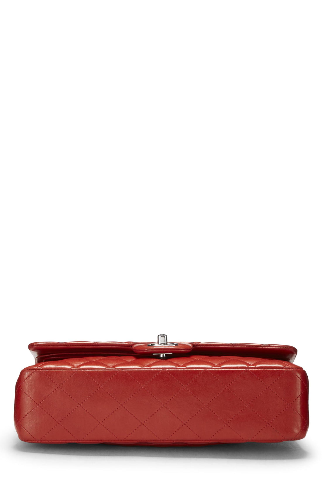 Chanel,  Red Quilted Lambskin Classic Double Flap Medium, Red