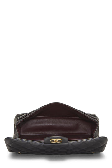 Chanel,  Black Quilted Lambskin New Classic Double Flap Jumbo, Black