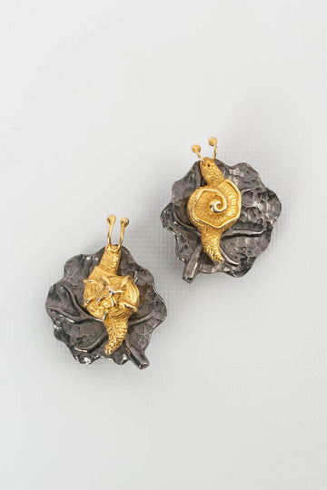 Boucles d'oreilles escargot en métal
