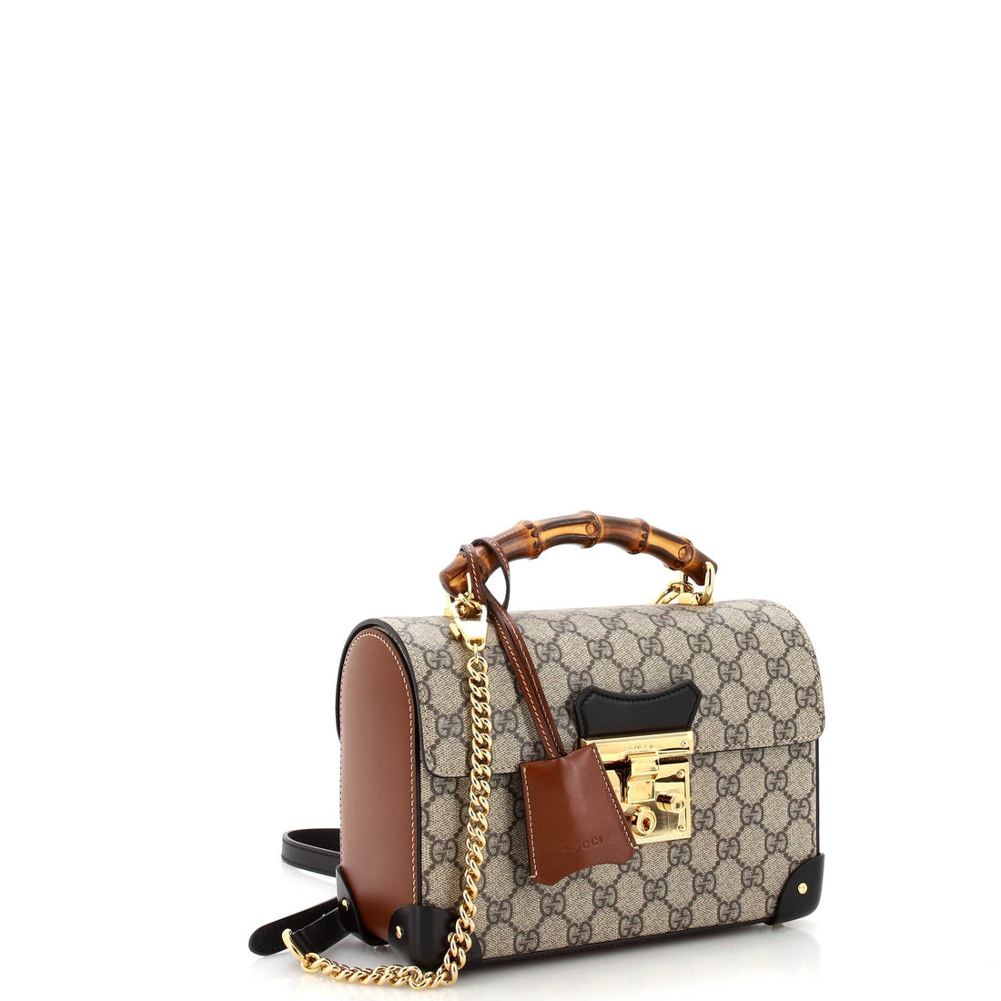 Padlock Bamboo Shoulder Bag GG Coated Canvas Small