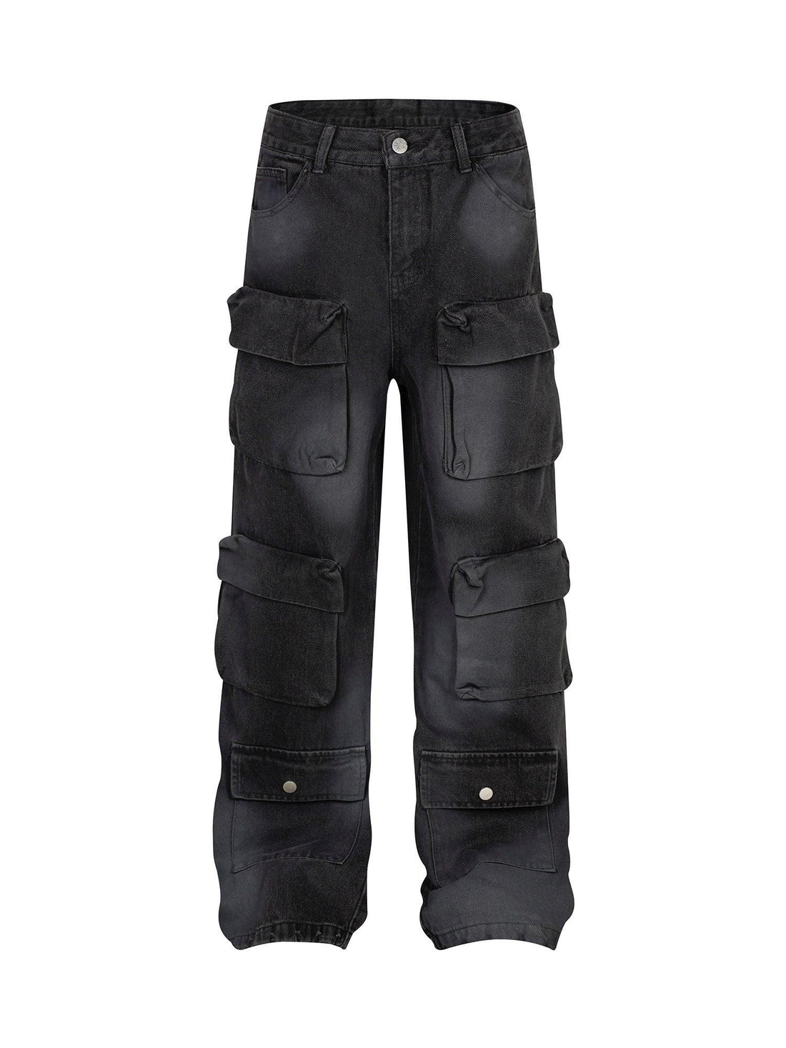 Makersluxe High Street Hip-hop Distressed Washed Work Jeans